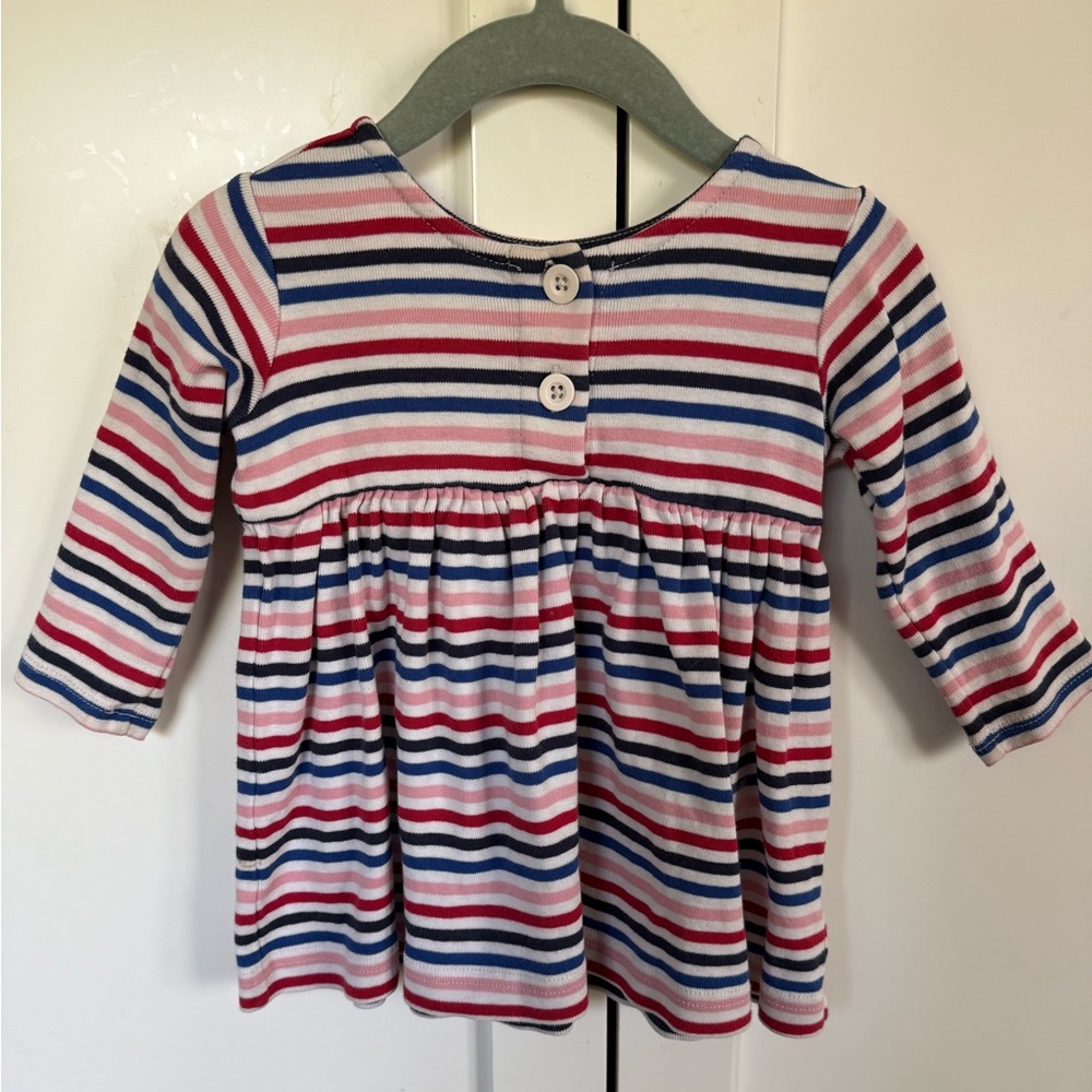 Hanna Andersson Pink, Red, and Blue Striped dress / tunic